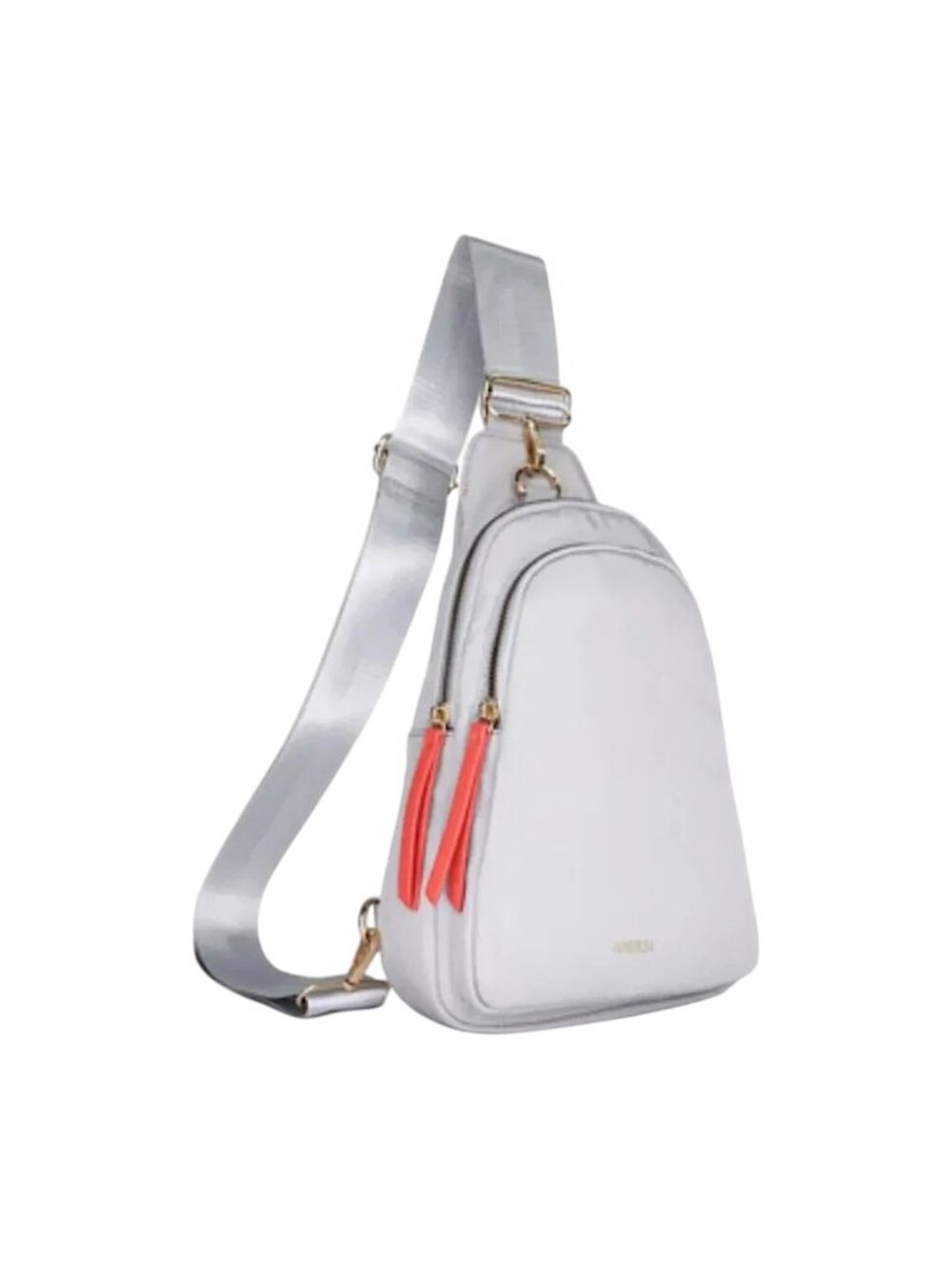 Mersi Grey Nylon Sling Bag - Crossbody, Lightweight, Adjustable / NIB